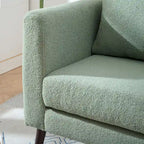 Fauteuil rembourré vert 26.77 avec pieds en bois massif