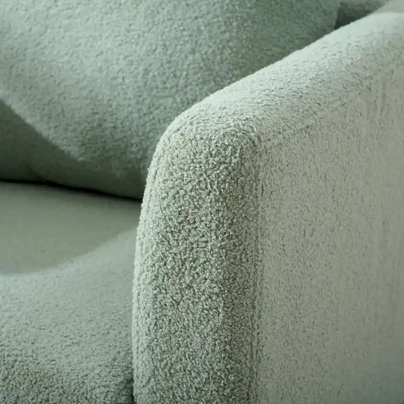 Fauteuil rembourré vert 26.77 avec pieds en bois massif