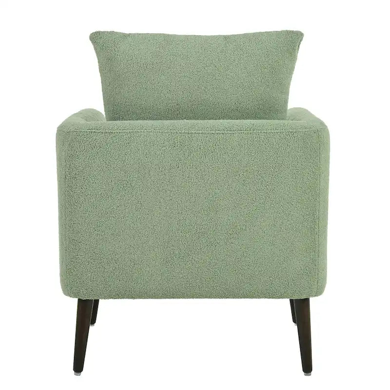 Fauteuil rembourré vert 26.77 avec pieds en bois massif