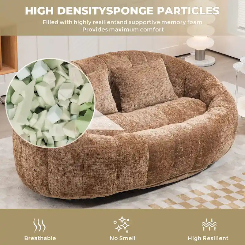 Chaise longue double en chenille, modèle Coffee Modern 59