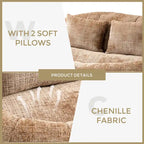 Chaise longue double en chenille, modèle Coffee Modern 59