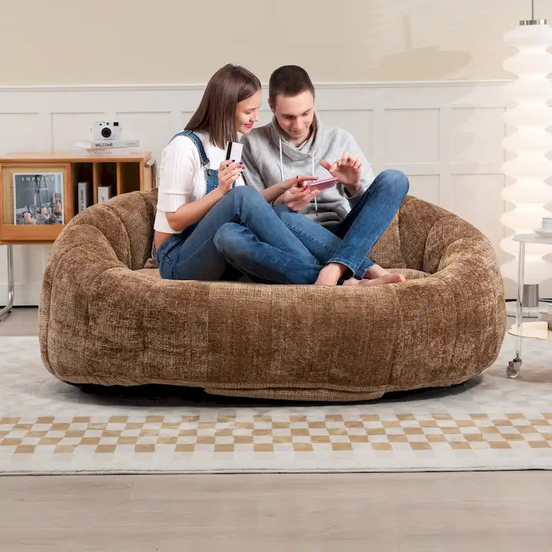 Chaise longue double en chenille, modèle Coffee Modern 59