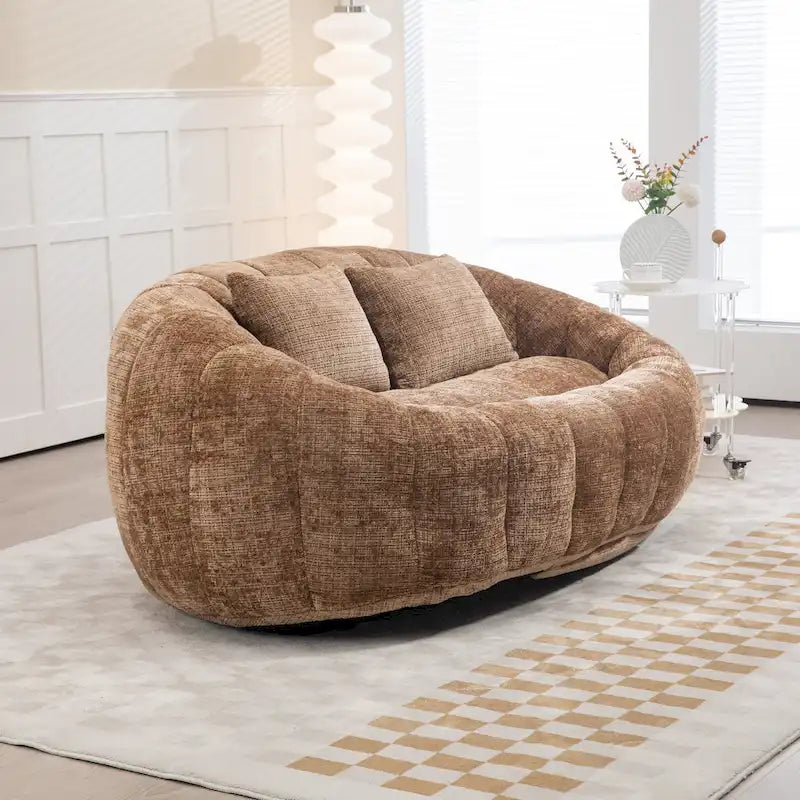 Chaise longue double en chenille, modèle Coffee Modern 59