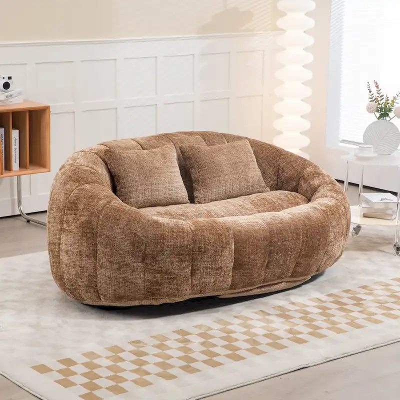 Chaise longue double en chenille, modèle Coffee Modern 59