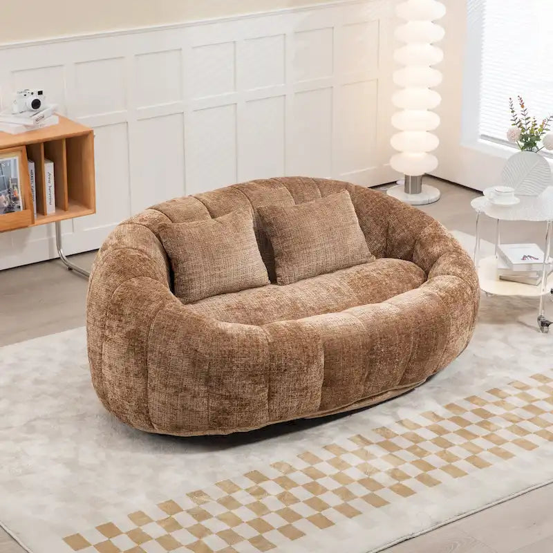Chaise longue double en chenille, modèle Coffee Modern 59