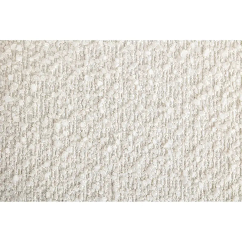 Fauteuil tonneau pivotant rembourré en tissu bouclette blanc crème 31