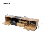 Meuble TV avec 2 placards et compartiment de rangement ouvert