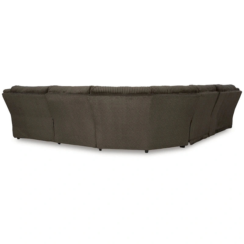 Canapé d'angle inclinable 6 places marron haut de gamme avec méridienne - 147L x 134P x 41H