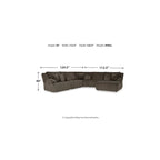 Canapé d'angle inclinable 6 places marron haut de gamme avec méridienne - 147L x 134P x 41H