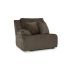 Canapé d'angle inclinable 6 places marron haut de gamme avec méridienne - 147L x 134P x 41H