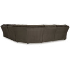 Canapé d'angle inclinable 6 places marron haut de gamme avec méridienne - 147L x 134P x 41H