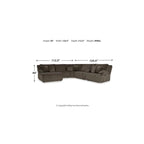 Canapé d'angle inclinable 6 places marron haut de gamme avec méridienne - 147L x 134P x 41H