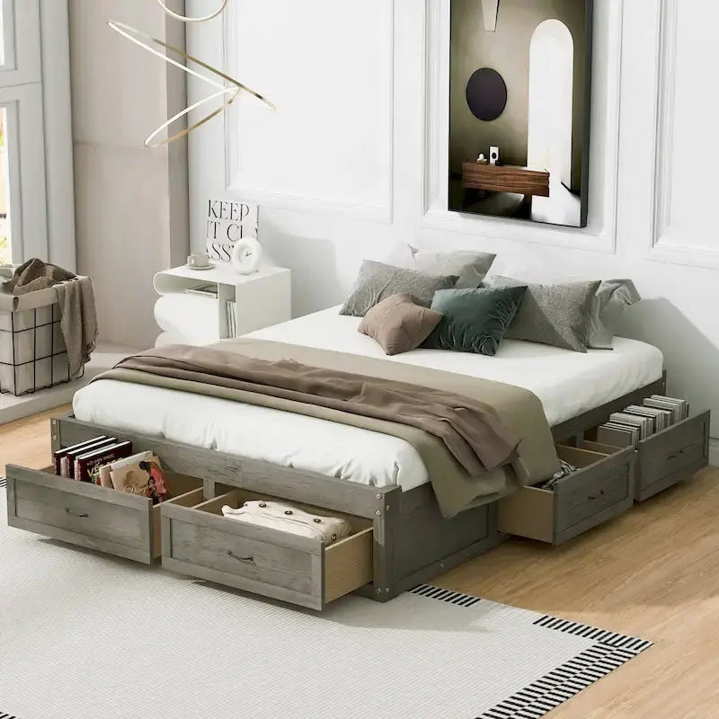 Table basse Ming de Pékin en bois recyclé, petite, 140 cm de long, finition blanchie patinée