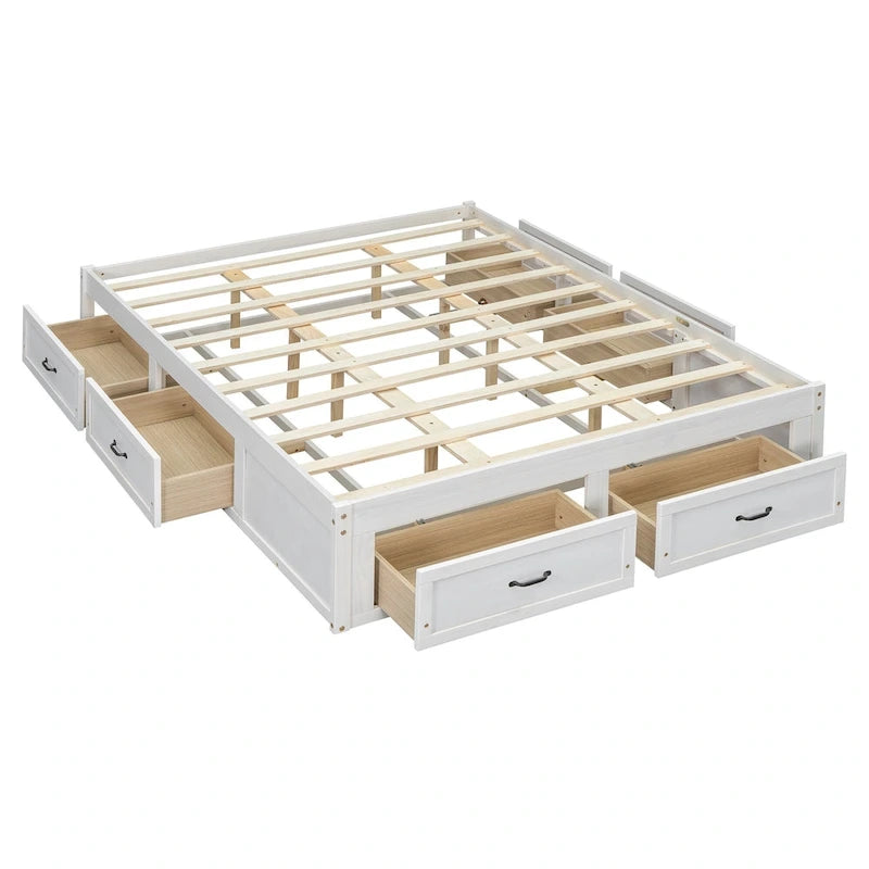 Table basse Ming de Pékin en bois recyclé, petite, 140 cm de long, finition blanchie patinée