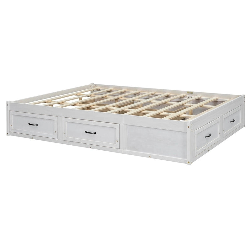 Table basse Ming de Pékin en bois recyclé, petite, 140 cm de long, finition blanchie patinée