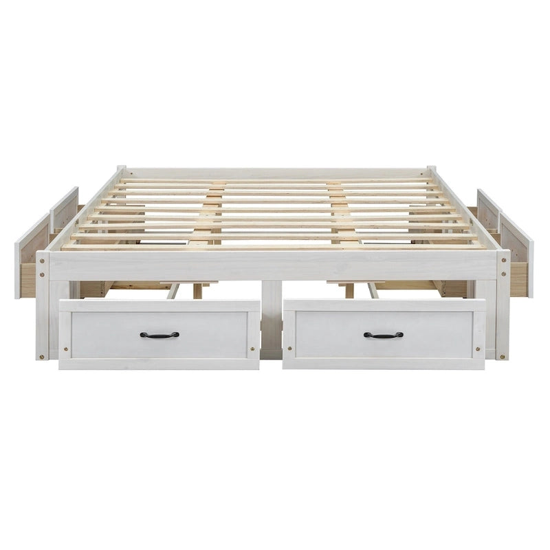 Table basse Ming de Pékin en bois recyclé, petite, 140 cm de long, finition blanchie patinée