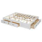 Table basse Ming de Pékin en bois recyclé, petite, 140 cm de long, finition blanchie patinée