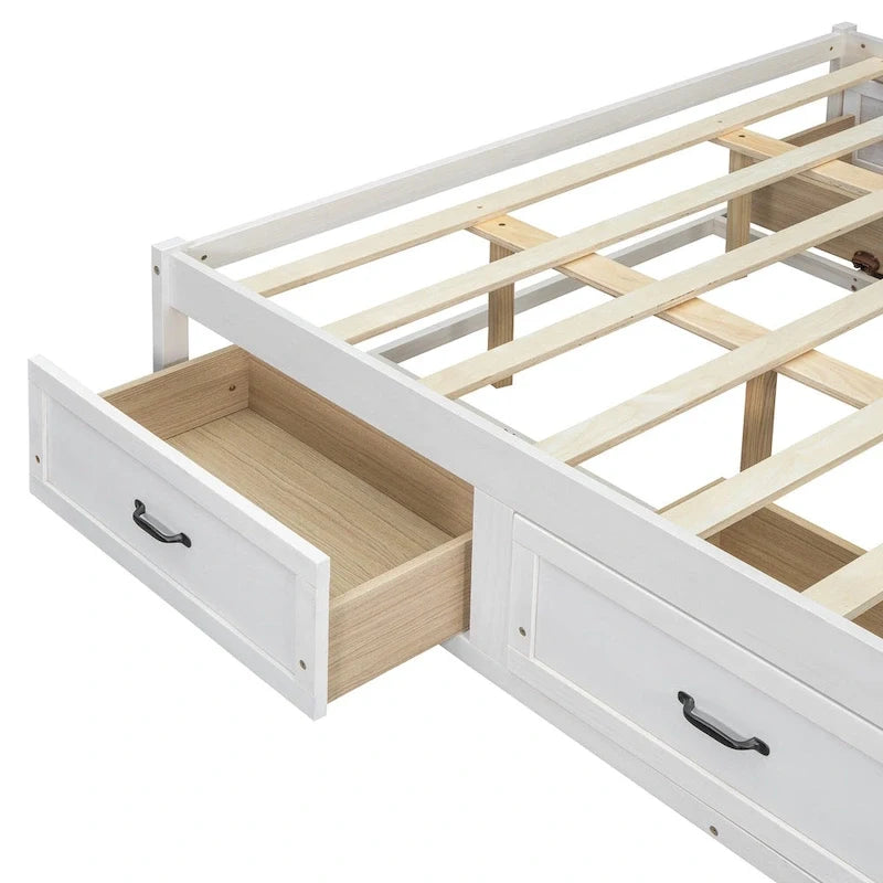 Table basse Ming de Pékin en bois recyclé, petite, 140 cm de long, finition blanchie patinée
