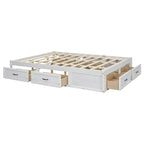 Table basse Ming de Pékin en bois recyclé, petite, 140 cm de long, finition blanchie patinée