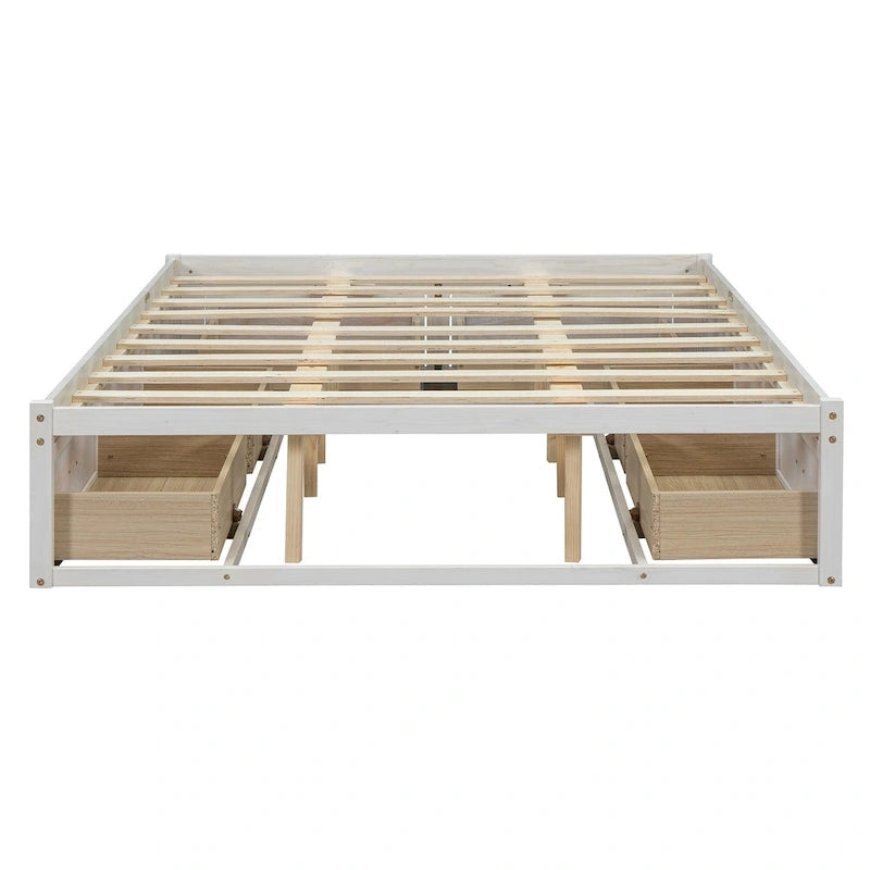 Table basse Ming de Pékin en bois recyclé, petite, 140 cm de long, finition blanchie patinée