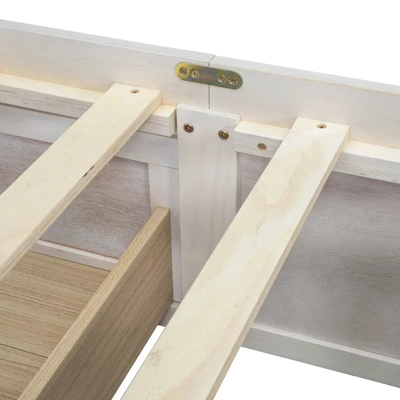 Table basse Ming de Pékin en bois recyclé, petite, 140 cm de long, finition blanchie patinée