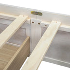 Table basse Ming de Pékin en bois recyclé, petite, 140 cm de long, finition blanchie patinée