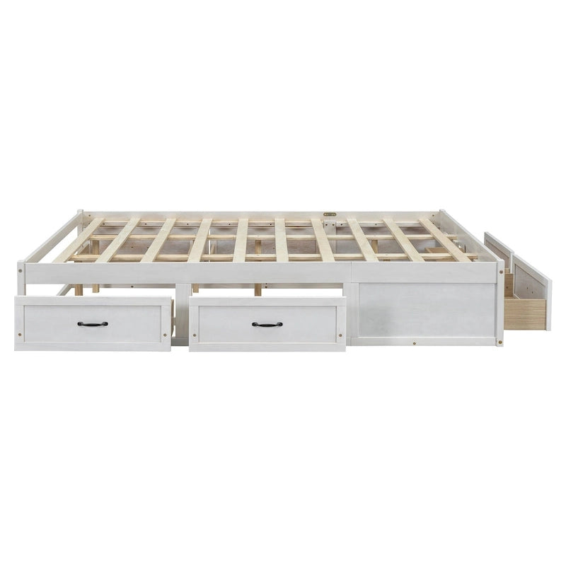 Table basse Ming de Pékin en bois recyclé, petite, 140 cm de long, finition blanchie patinée