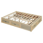 Table basse Ming de Pékin en bois recyclé, petite, 140 cm de long, finition blanchie patinée