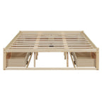 Table basse Ming de Pékin en bois recyclé, petite, 140 cm de long, finition blanchie patinée
