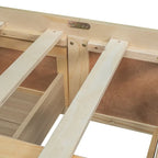 Table basse Ming de Pékin en bois recyclé, petite, 140 cm de long, finition blanchie patinée