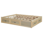 Table basse Ming de Pékin en bois recyclé, petite, 140 cm de long, finition blanchie patinée