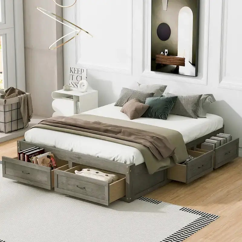 Table basse Ming de Pékin en bois recyclé, petite, 140 cm de long, finition blanchie patinée