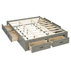 Table basse Ming de Pékin en bois recyclé, petite, 140 cm de long, finition blanchie patinée