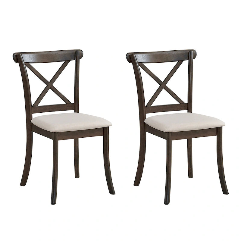 Chaises de salle à manger en bois avec dossier en X (2 pièces)
