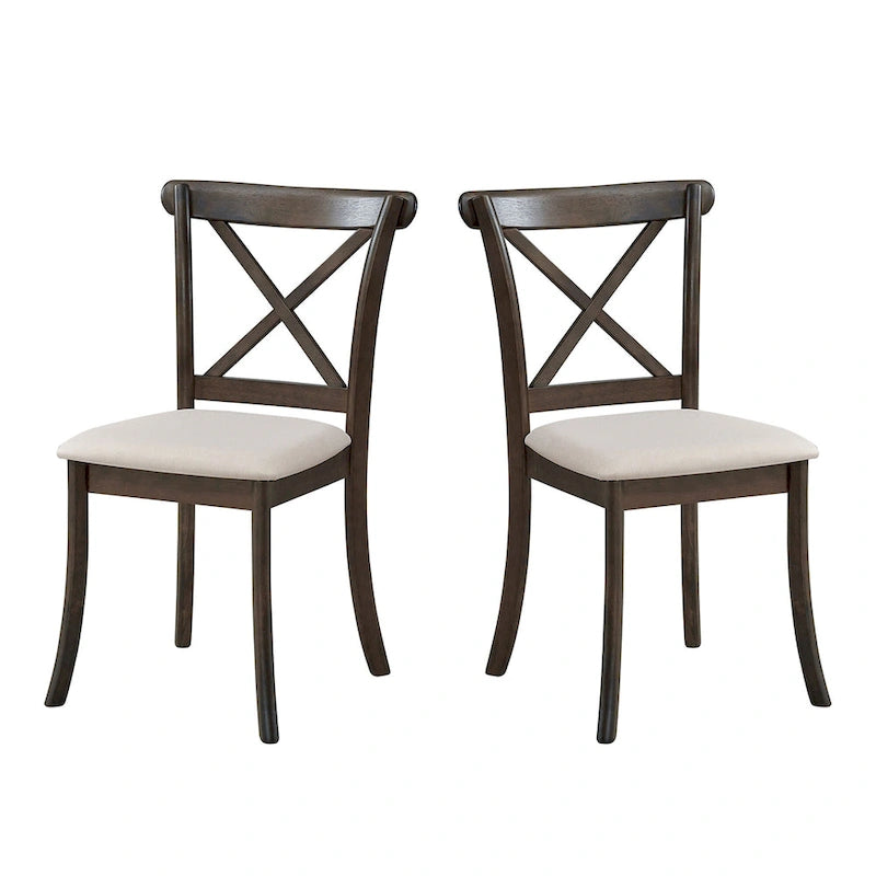 Chaises de salle à manger en bois avec dossier en X (2 pièces)