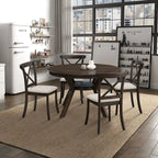 Chaises de salle à manger en bois avec dossier en X (2 pièces)
