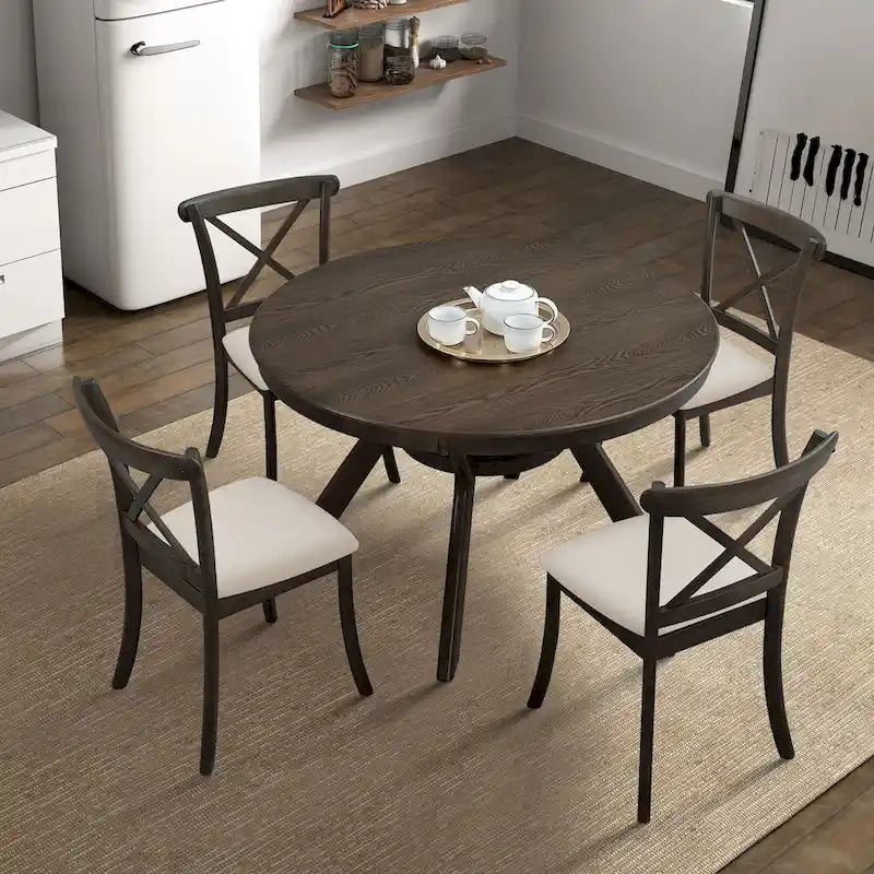 Chaises de salle à manger en bois avec dossier en X (2 pièces)