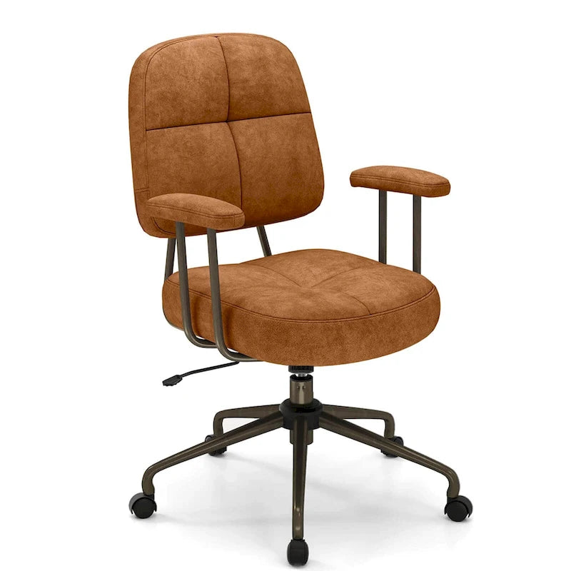Chaise de bureau à domicile Fauteuil de travail rembourré en Leathaire - Voir les détails
