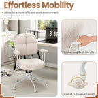 Chaise de bureau à domicile Fauteuil de travail rembourré en Leathaire - Voir les détails