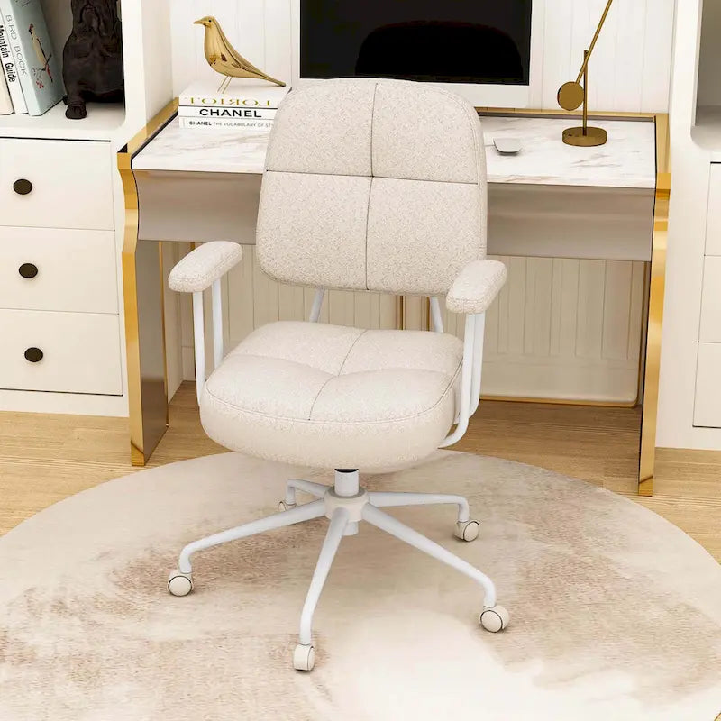 Chaise de bureau à domicile Fauteuil de travail rembourré en Leathaire - Voir les détails