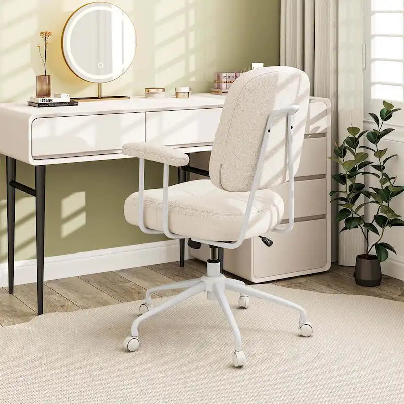 Chaise de bureau à domicile Fauteuil de travail rembourré en Leathaire - Voir les détails