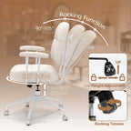 Chaise de bureau à domicile Fauteuil de travail rembourré en Leathaire - Voir les détails