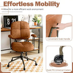 Chaise de bureau à domicile Fauteuil de travail rembourré en Leathaire - Voir les détails