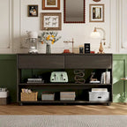 Console avec tiroirs et étagères pour salon, entrée
