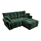 Canapé 2 places en chenille 78,7 avec ottoman, design minimaliste et coussins haute résilience