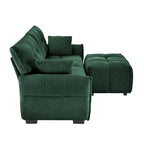 Canapé 2 places en chenille 78,7 avec ottoman, design minimaliste et coussins haute résilience