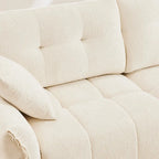 Canapé 2 places en chenille 78,7 avec ottoman, design minimaliste et coussins haute résilience