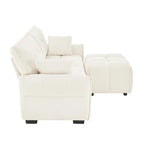 Canapé 2 places en chenille 78,7 avec ottoman, design minimaliste et coussins haute résilience