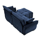 Canapé 2 places en chenille 78,7 avec ottoman, design minimaliste et coussins haute résilience