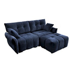 Canapé 2 places en chenille 78,7 avec ottoman, design minimaliste et coussins haute résilience